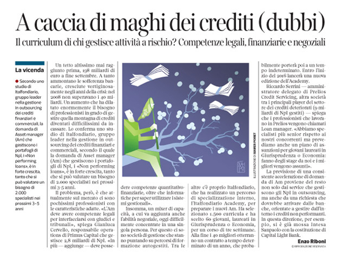 Corriere Economia - gestore.crediti a rischio - 27.10.15