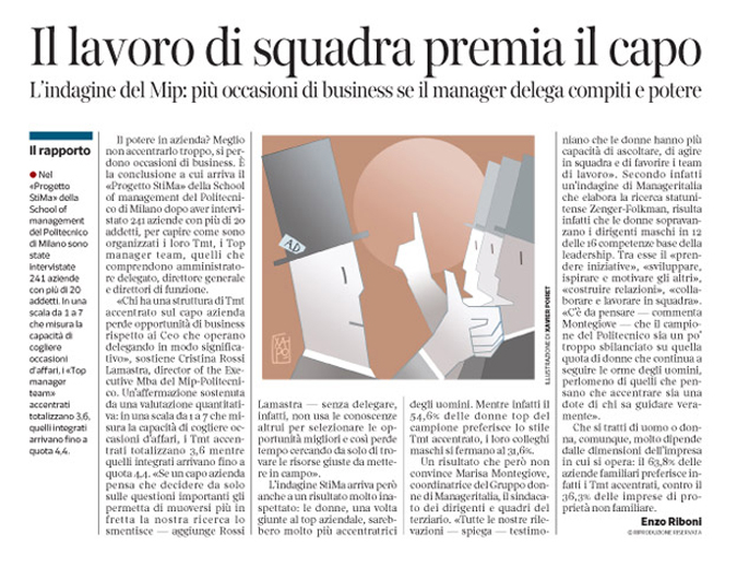 Corriere Economia - A.D. meglio chi delega - 15.12.15